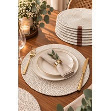 Rota Design 6’lı Yuvarlak Örgü Supla Takımı – Modern & Şık Sofra Sunum Amerikan Servisi