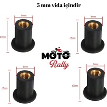 Mr MotoRally Motosiklet Siperlik Grenaj Kaporta Kauçuk Lastikli Somun 5 mm Vida Için 4 Adet 3132
