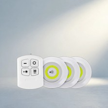 Gees Global Kumandalı Yapışkanlı LED Spot Lamba Banyo ve Mutfak Için 3'lü Set