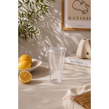 Home Conceptus Pipetli Mika Bardak 600 ml – Cam Pipetli, Dokulu Tasarım
