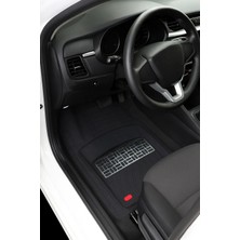 Zeyno Ticaret Seat Ibiza Hb 2021 Uyumlu 4 cm Derin Havuzlu 3D Universal Oto Paspas Siyah-Gri