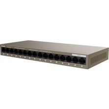 Renas Store Tenda Switch 16 Gigabit Bağlantı Noktası, 10/100/1000 Mbps, Masaüstü Veya Duvara Monte Ethernet Anahtarı, Tak ve Çalıştır, Yapılandırma Gerekmez, Tek Anahtarlı Vlan, Çelik Yapı (TEG1016M)