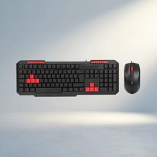 Renas Store Kırmızı Tuşlu USB Klavye ve Mouse Seti Hızlı ve Ergonomik Kullanım