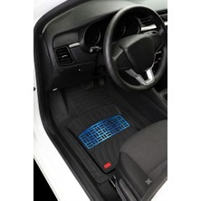Zeyno Ticaret Kia Ceed Hb 2011 Uyumlu 4 cm Derin Havuzlu 3D Universal Oto Paspas Siyah-Mavi