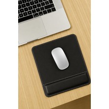 Boldy Dikişli Bilek Destekli Deri Mousepad - Dikişli Kaymaz Mouse Ped - Fare Pedi - Deri Mouse Pedi - Dikişli Dikdörtgen Mouse Altlığı - Dikişli Dikdötgen Mousepad