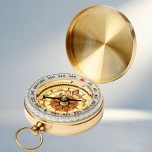 Renas Store Fosforlu Yuvarlak Metal Kasa Su Geçirmez Pusula