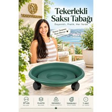 Transformacion Tekerlekli Saksı Tabağı 37 cm Ağır Yük Taşıyıcı Damacana Altlığı Saksı Altı Tekerleği Tablası YEŞİL 721052