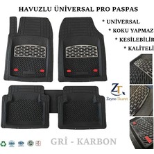 Zeyno Ticaret Bmw X1 2014 4 cm Derin Havuzlu 5 Parça 3D Universal Oto Paspas Siyah-Gri