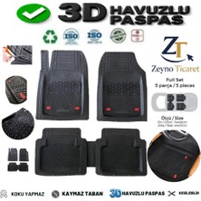 Zeyno Ticaret Citroen Berlingo 2001 4 cm Derin Havuzlu 5 Parça 3D Universal Oto Paspas Siyah