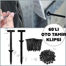 İnfeta 60 Adet Oto Araba Tampon Kaporta Kapak Trim Çadır Tente Branda Sabitleme Klipsi Plastik Perçin Araba Tamir Onarım Klipsi