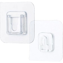 Varsoph Biishe® Eşya Sabitleme Askısı 10 Çift Şeffaf Çift Taraflı Yapışkanlı Geçmeli Klips