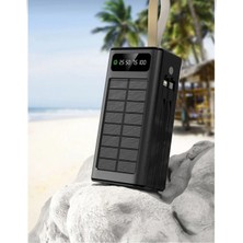 Acl Pw-90 30.000 Mah 22.5W Güneş Enerjili Hızlı Şarj Powerbank Dahili Kablolu LED Fenerli