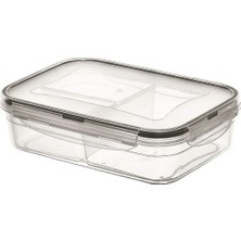 Varsoph Biishe® 3 Bölmeli Kilitli Kapaklı 1 Litre Erzak Saklama Kabı LC-510
