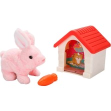 Aknca 1004250 Sun-Rst-Pff-Peluş Sevimli Tavşan Hareketli Sesli Kulubeli