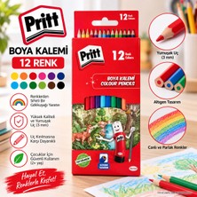 Pritt 12 Renk Kuru Boya Kalemi Seti 3 mm Yumuşak Uç Altıgen Gövde