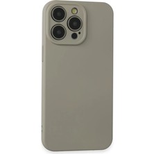 Apple iPhone 15 Pro Max Kılıf Nano Içi Kadife Silikon - Beyaz Titanyum