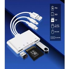TeknoKapsül NK1032 Pro Type-C Lightning Usb-A To 2x Usb3.0 Sd Tf Pd Kart Okuyucu Çevirici Hub Adaptör
