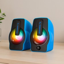 Dorasan USB Rgb Işıklı 1+1 6W Multimedya Hoparlör Seti
