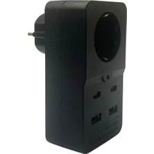 Varsoph Biishe® Isıya Dayanıklı Termal Akım Korumalı 1 Priz Girişli 2 USB Girişli 2 Type-C Girişli Pirz