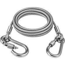 Sunup SN-38106 2 Metre Çelik Köpek Bağlama Halatı Kilitli Karabina Pvc Kaplamalı