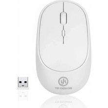 Varsoph Biishe® Beyaz Renkli Ergonomik Sessiz Kablosuz Mouse – USB Alıcılı, Ofis ve Oyun Için Konforlu Bilgisayar Faresi MS6310