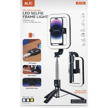 Blic BLV18 360° Dönebilen Kare LED Işıklı Selfie Çubuğu ve Bluetooth Kumandalı Tripod