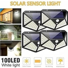 TeknoKapsül Güneş Enerjili Lamba LED Sokak Dış Ortam Solar Bahçe Aydınlatması Su Geçirmez Sensörlü (100 Led)
