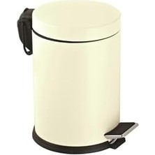 TeknoKapsül Premium Serisi 5 Litre Hacimli Paslanmaz Banyo-Mutfak Pedallı Çöp Kovası Krem, 5l