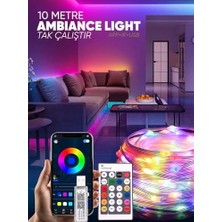 TeknoKapsül Amber LED Pixel Rgb Magic Peri Işık - 5V USB Girişli, Bluetooth Uygulamalı, Uzaktan Kumandalı, Müziğe Duyarlı, Suya Dayanıklı, Parti, Yılbaşı, Doğum Günü, Eğlence Için (10 Metre)