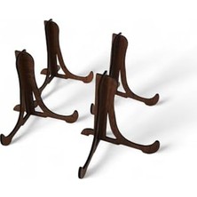 TeknoKapsül Tabak ve Süs Levhaları Gerçek Ahşap 4'lü Teşhir Ayağı 10 cm x 10 cm Stand