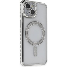 Pr Store Apple Iphone 13 Kılıf Joke Simli Magneticsafe Kılıf - Gümüş