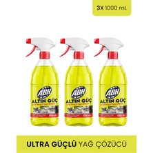 Abh Kimya Altın Güç Ultra Güçlü Yağ Çözücü Sprey - Çok Amaçlı Temizleyici 1000 ml X3 Adet