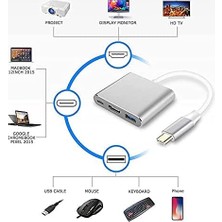 TeknoKapsül CF01 Macbook Uyumlu 4K Full Hd 1080P Type C To 3 Portlu HDMI - USB 3.0 - Pd Çevirici Hub Adaptör