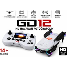 Atlt Atlantis GD12 Drone Ekranlı Kumanda Sabit Uçuş Fırçasız Motor Tek Tuş Iniş Kalkış Başsız Mod 360 Derece Engel Algılama Wifi Cam