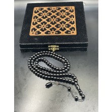 Linea Craft Lineacraft Şükrü Baba Imzalı Sistemli 99'luk Küre Kesim Siyah Sıkma Kehribar Tesbih