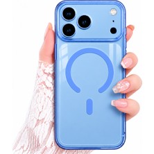 Fibaks (Premium Seri Sararmaz) iPhone 17 Pro Max/18 Pro Max Kılıf Kristal Mavi Şeffaf Magsafe Uyumlu Sert Pc Telefon Kılıfı | 6 Ay Sararma Garantili, Kamera Korumalı, Darbe Emici