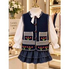 Lavin’s Luxury Kış Masalı Kar Tanesi El Örgüsü Çocuk Süveteri