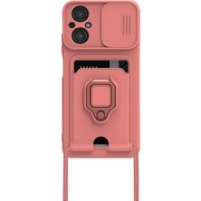 Eseno Select Xiaomi Poco M5 Kılıf Zuma Kartvizitli Yüzüklü Silikon - Pembe