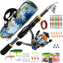 Valkyrie 1.8m Çantalı Motorlu Spin Olta Seti Silikon Rapala Misina Jighead Herşey Dahil Tam Set U