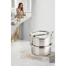 Transformacion Sefer Tası Yemek Kabı Paslanmaz Çelik 2 Katlı 14 cm 1.3 Litre 721365