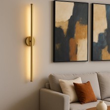 Netzy Modern Kablosuz Pilli LED Aplik, Eskitme Gold 70 Cm, Gün Işığı, 1 Adet 9V Pil Dahil, Mont