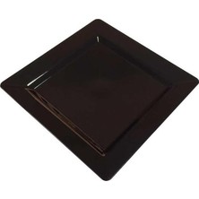 Plastik Kare Tabak Siyah 22 cm - 10 Adet