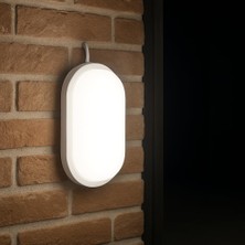 Aydos 15W IP65 Oval Beyaz LED Tavan ve Duvar Lambası / 6500K Beyaz Işık / Su ve Toz Geçirmez Ban