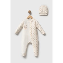 H HONEY BABY %100 Organik Pamuk Dad & Me Fermuarlı Tulum