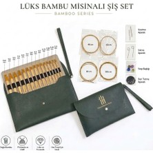 TıkTık AL Değiştirilebilir Bambu Misinali Şiş Seti Cüzdanlı Şiş 13 Farklı Numara 4 Farklı Uzunluk