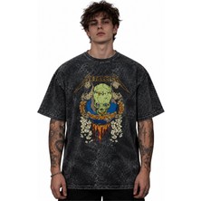Sevbano Metallica Rock Metal Müzik Grubu Baskılı Unisex Oversize Vintage Yıkamalı Tişört