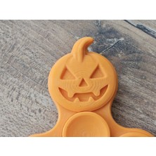 Ulu Pazarlama 3D Baskı Balkabağı Yarasa ve Kurukafa Figürlü Fidget Spinner Turuncu