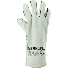 Starline STL-E081 Kaynakçı Eldiveni No:10 Xl Gri Deri 12 Çift Paket
