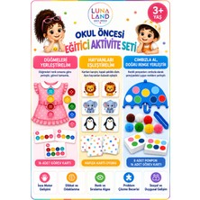 Luna Land Seyahat Eğlence Kiti-  3 Oyun Bir Arada! Görsel Hafıza Oyunu & Düğmeleri Yerleştirelim Oyunu & Ponpon Şemsiyesi Oyunu