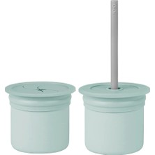 Oioi Ham+Hüp Pipetli Silikon Bardak Seti River Green / Powder Grey